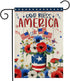 God Bless America Garden flag 12.5 x 18 Inch 4th of July Patriotic Floral Memorial USA Flag Double Sided Burlap Flag for Summer Anniversary Decor...