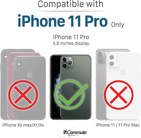 VENA vCommute Wallet Case Compatible with Apple iPhone 11 Pro (5.8"-inch 2019), (Military Grade Drop Protection) Flip Leather Cover Card Slot Hold...