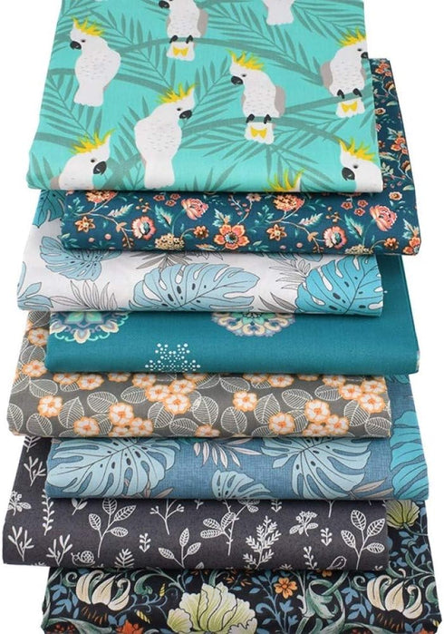 Aubliss 50pcs 100% Cotton Fabric Bundle 9.84" x 9.84" (25cm x 25cm) PreCut Fat Squares Sheets Printed Floral Sewing Supplies for Patchwork Sewing ...