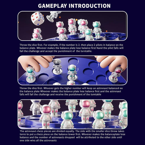 Balancing Games-Fun Spaceman Board Game, Astronaut Balance Counting Toys Children's Desktop Space Puzzle Toy, Intelligence Early Education Decompr...