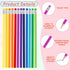Whaline 48Pcs Colorful Pencils with Erasers Rainbow Color Wooden Pencils Unsharpened Writing Drawing Pencils for School Company Office Stationery ...