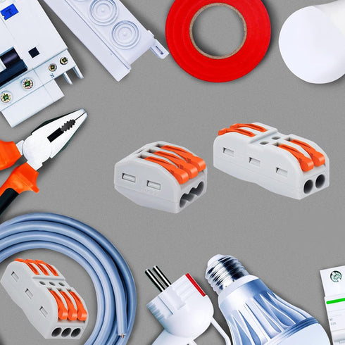 Push Quick Wire Connectors,Nineleaf 20PK Electrical Cable Connectors,Working Range Max 32A 600Volt,2 Pin Wire Connectors for Cables from 28 to 12a...