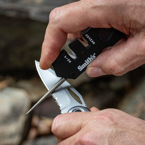 Smith’s Pocket Pal Tactical Knife Sharpener - 2 Stage Sharpener & Diamond Sharpening Rod - Pocket Clip - Outdoor Hunting Knife & Hook Sharpener - ...