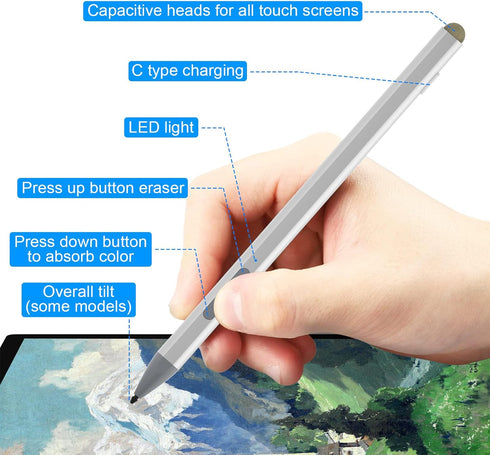 Surface Pen Windows Stylus for Microsoft – Surface Pro 11/10/9/8/7 Pen Compatible with Surface Pro/Book/Laptop/Go/Studio, with Palm Rejection and ...
