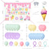 Ice Cream Themed Birthday Party Decorations for Girls,Balloon Garland Arch Kit with Happy Birthday Backdrop - Complete Party Supplies for Kids’ Sw...