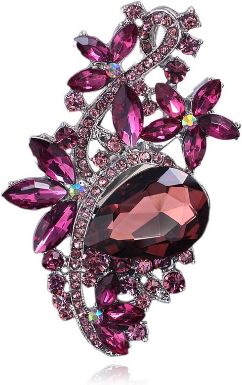 4pcs Purple Crystal Rhinestone Brooches For Wedding Bouquet Decoration...