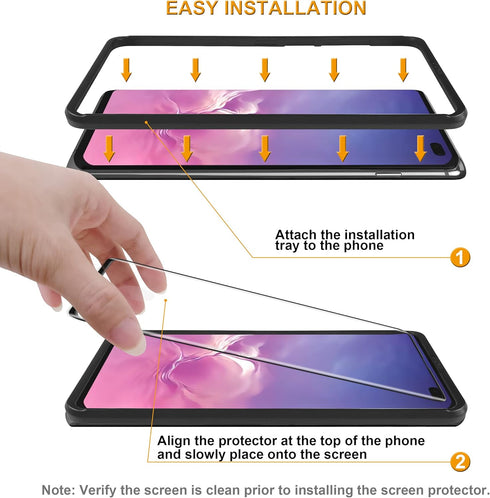 Supershieldz (2 Pack) Designed for Samsung (Galaxy S10 Plus) Tempered Glass Screen Protector with (Easy Installation Tray), (Full Cover) (3D Curve...