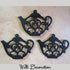 Teapot Cast Iron Trivet for Hot Pots & Kitchen & Dining Table, Gift for Home, Metal Wall Art & Home Decor, 2 or More for Set, Black, 8 by 6.1 Inch...