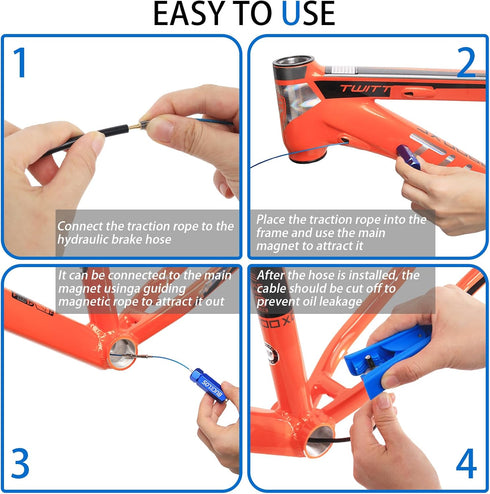 BUCKLOS Bike Internal Cable Routing Tool Kit Compatible with 4-5.5mm Housing, Bicycle Frame Hydraulic Inner Hose and DI2 E-Tube for MTB Mountain B...