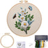 Embroidery Kit for Beginners?Plants Flowers Pre-Stamped Pattern Kits for Adults with Hoop, Easy to Follow Needlework (Butterfly Flower)......