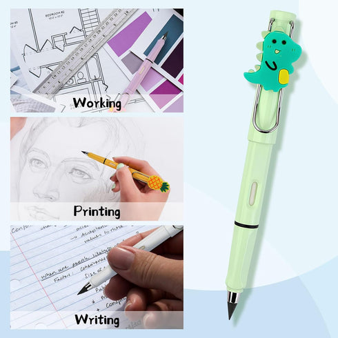 10PCS Infinity Pencils, Everlasting Inkless Pencil with Eraser, Cute Forever Pencil with 10PCS Replacement Nibs,Unlimited Writing Eternal Pencils ...