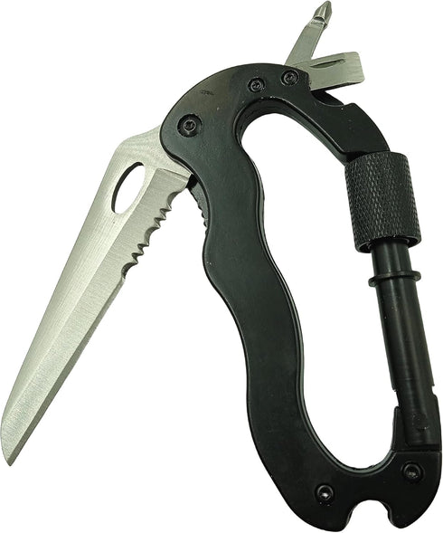 Multitool Carabiner with Folding Knife, EDC Keychain Carabiner Built in Pocket Knives and Screwdriver, Survival Gear for Outdoor Camping Hiking...