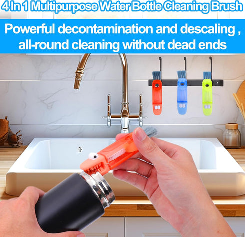 4 in 1 Cup Lid Gap Cleaning Brush Set,Multifunctional Water Bottle Lid Cleaner Brush,3 Pack Water Bottle Crevice Cleaning Tool,Tumbler Lid Cleaner...