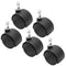 5pcs 1.5 Inch Swivel Caster Wheels, M8 Circlip Stem Caster Wheels, Heavy Duty Casters, Black Nylon Wheels Replacement for Furniture, Table, Cabine...