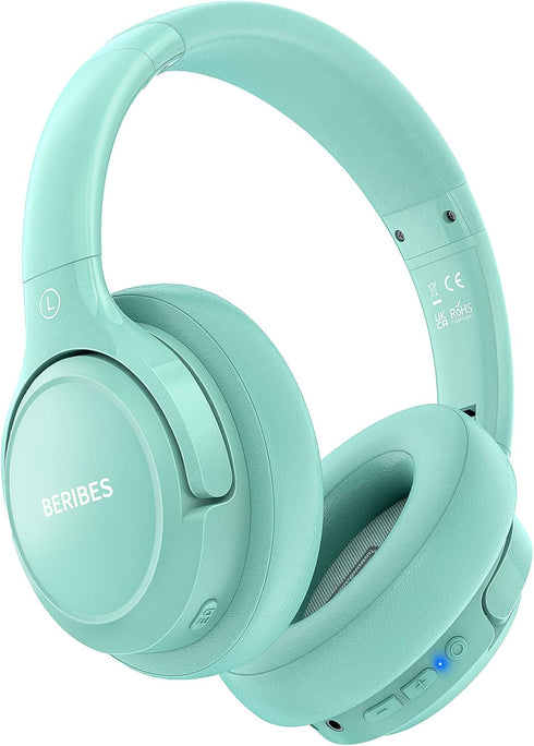 Bluetooth Wireless Headphones Over Ear,BERIBES 65H Playtime and 6 EQ Music Modes with Microphone,HiFi Stereo Foldable Lightweight Headset, Deep Ba...