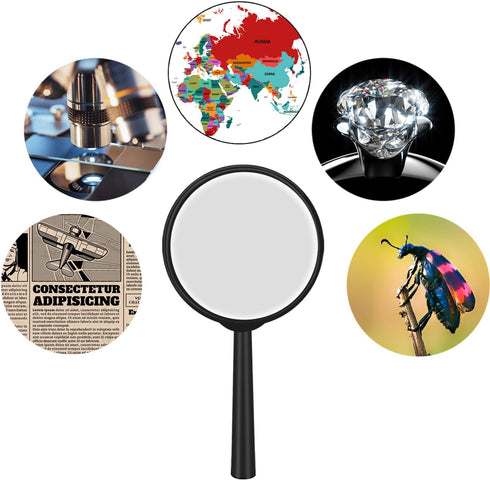 Elcoho 12 Pack Handheld Magnifier Plastic Magnifying Glass for Reading Jewelry Home Office Desk Accessories with Storage Bag...