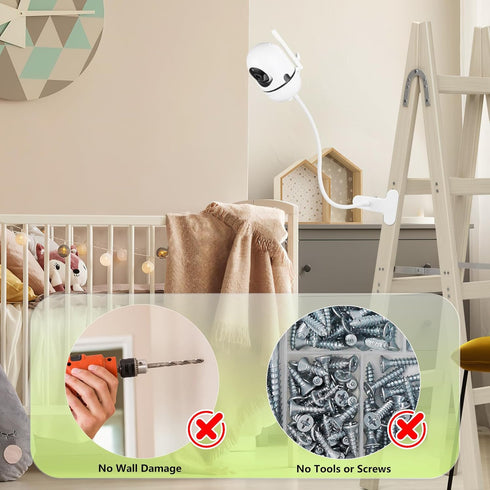 Flexible Baby Monitor Clip Mount for HelloBaby HB6550/HB65/HB40/HB6339/HB66/HB6550Pro, ANMEATE SM935E, Baby Camera Mount Holder Stand with 15.7 in...