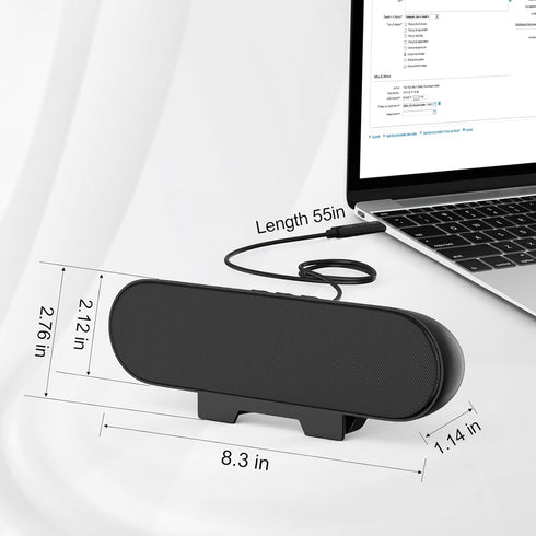 Computer Speakers for Desktop Monitor,Single USB Speakers for Desktop PC,Laptop Speaker with Loud Sound,Volume Control Easily Clamps to Monitors(U...