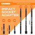 6-Piece Impact Socket Adapter Set for Drill, 10" and 3“, Impact Grade Power Drill Sockets Adapter Set, 1/4", 3/8", 1/2" Hex Shank Impact Driver So...