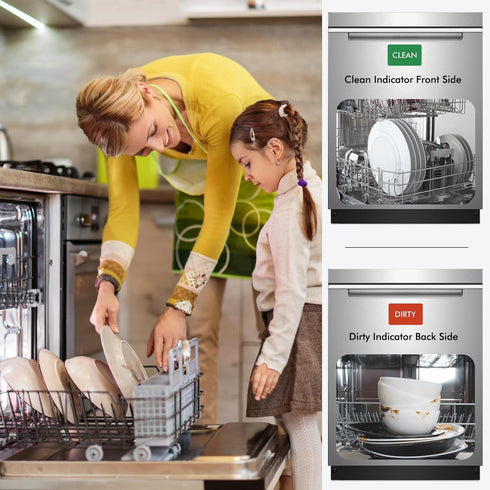 Magnetic Whiteboard Fridge Dry Erase Board: HOMiDEK Small Magnetic White Board for Refrigerator with Clean Dirty Magnet for Dishwasher, 4 x Marker...