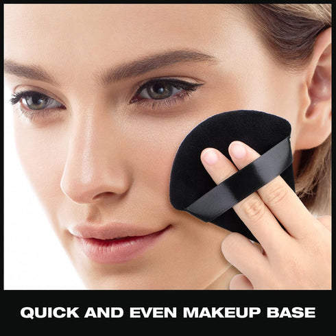 WSYUB 4Pcs Blender Puff Pure Cotton Face Soft Triangle Wedge Makeup Pad for Undereye Loose Mineral Body Powder, Black, Velour Sponge Makeup Tool...