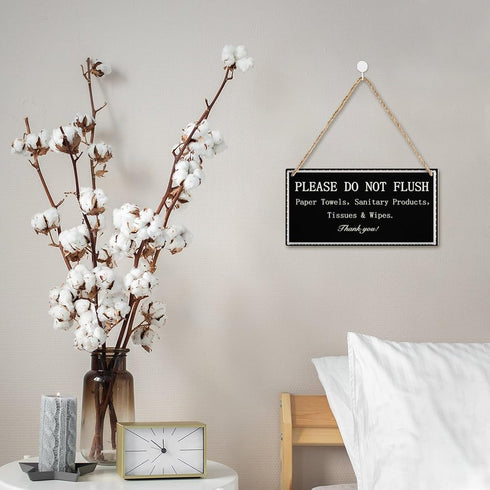Please do not throw anything in the toilet other than toilet paper Thank You - Septic Tank Notice Small Toilet Plaque 12 inch by 6 inch...