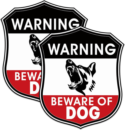 Zonon 2 Pcs Beware of Dog Sign for Fence 10 x 8.5 Inch Reflective Dog Warning Signs Aluminum Warning Sign for Indoor Outdoor Home Business Yard Dr...