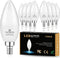 hansang 8 Pack E12 LED Candelabra Bulbs 3000K Warm White, B11 Ceiling Fan Light Bulbs Small Base, 6W 60Watt Equivalent, C37 Type B Light Bulb for ...