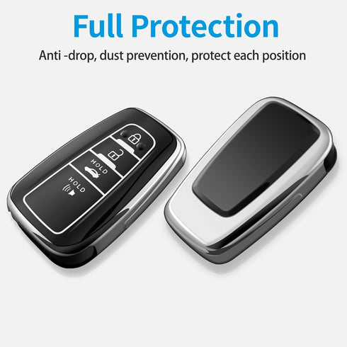 Tukellen for Toyota Key Fob Cover with Keychain,Special Soft TPU Key Case Protector Compatible with 2020-2022 Highlander Corolla Prius,2018-2024 R...