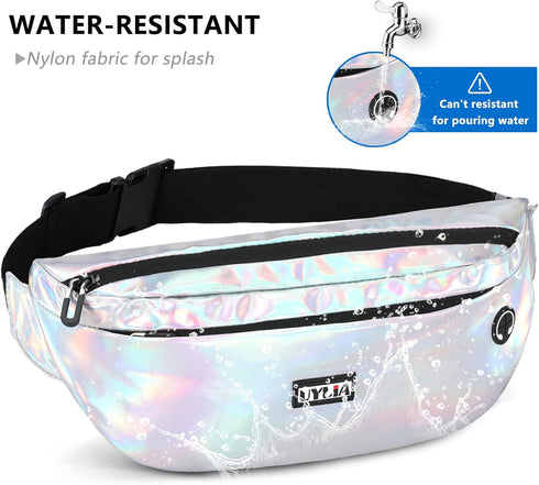 Large Crossbody Fanny Pack with 4 Zipper Pockets for Men Women,Water Resistant Waist Pack, Gifts for Enjoy Sports Running Hiking Traveling Workout...