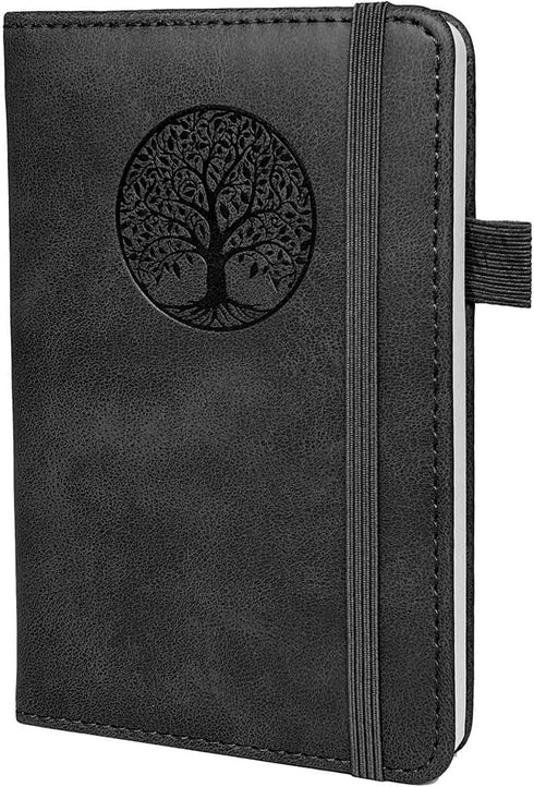 Small Pocket Notebook, Leather Journal Mini (Black)...