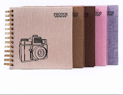 Enyuwlcm Linen Hardcover Small Scrapbook with Black Pages 4 x 6 Handmade Photo Album DIY Album Book Suitable for School Kids Boy 40 Pages Coffee...