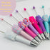 10Pcs Confetti glitter diamond Beadable Pens Bulk Colorful Beaded Pens Plastic Black Ink Bead Pens Ballpoint Pens Making Kit DIY craft art Pens Of...