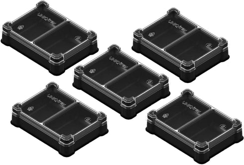 Token Two-Cell Box for Board Game Pieces, Meeples, Dice, Tokens (5 Modular Trays with a Transparent Removable lid)...