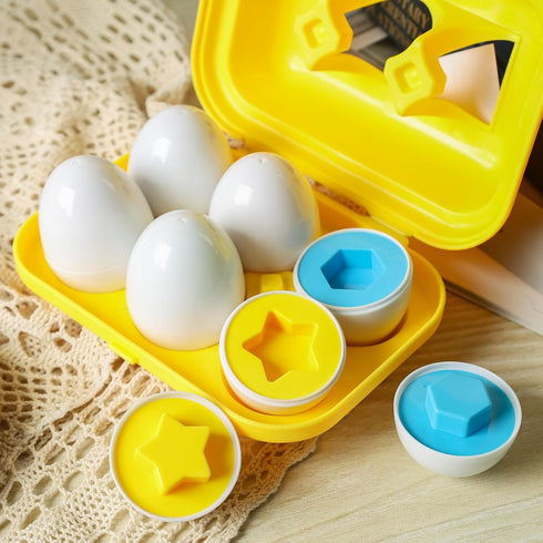 HANSGO 6PCS Matching Eggs shape sorter toy for toddlers 1-3 Educational Toy for Kids Baby Easter Toy Eggs for Boys Girls...