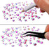 2000 Pieces Flat Back Gems Rhinestones 6 Sizes (1.5-6 Mm) Round Crystal Rhinestones with Pick up Tweezer and Picking Pen for Crafts Nail Clothes S...