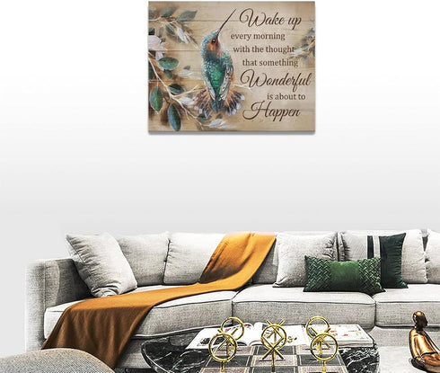 Hummingbird Wall Art Rustic Hummingbird Pictures Wall Decor Canvas Prints Farmhouse Country Bird Painting Framed Modern Artwork for Bedroom Living...