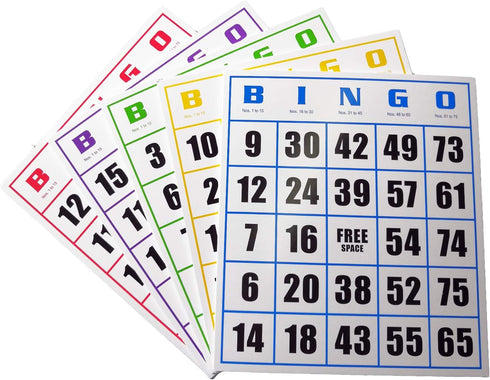 Yuanhe Jumbo Bingo Game Cards -50Pack Easy Read Bingo Set Bingo Paper Game Cards for Bingo Kids Party Card Games, School Classroom Family Gatherin...