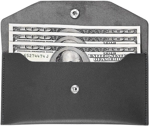 Cash Envelope Wallet, PU Leather Cash Envelope, Reusable Waterproof Budget Envelope for Man and Women (Black)...
