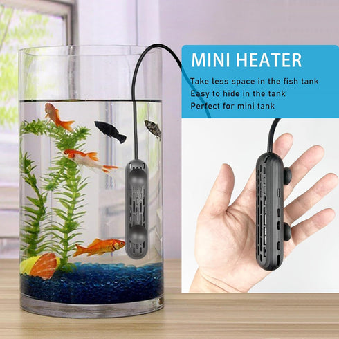 YukiHalu Small Aquarium Heater 25/50/100/150W with Protective Cover, Mini Fish Tank Heater, External Controller, Temperature Adjustable, Digital D...