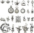 40 PCS Alice in Wonderland Fairy Charms Collection - Antique Alice Rabbit Steampunk Skeleton Keys Pendants Jewelry Findings (Silver HK6)...