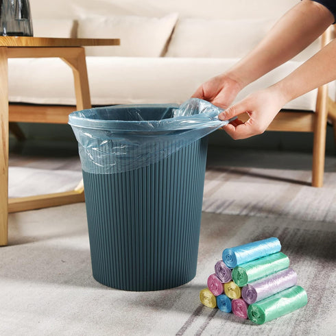 200 Counts Small Garbage Bags 1.5 Gallon Trash Bags Unscented Small Trash Bags Strong Mini Wastebasket Liners Colorful Kitchen Garbage Bags Bathro...