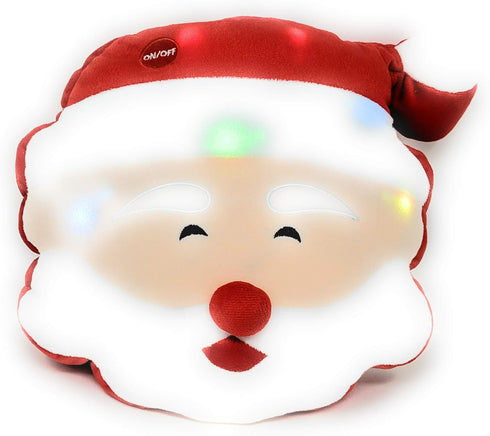 Tache Squishy Light Up Glowing Christmas Santa Claus Microbead Throw Pillow LED Lights...