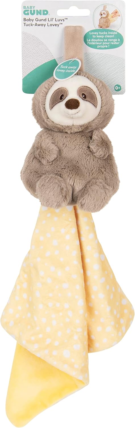 GUND Baby Lil’ Luvs Tuck-Away Lovey, Reese Sloth, Ultra Soft Animal Plush Toy with Built-in Baby Blanket for Babies and Newborns...
