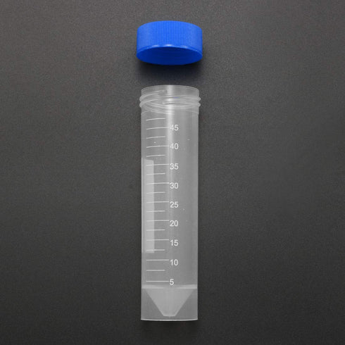 uxcell 10 Pcs 45ml Plastic Centrifuge Tubes with Screw-on Cap, Polypropylene Graduated Micro Centrifuge Tube, Self Standing, Blue, Storage Contain...