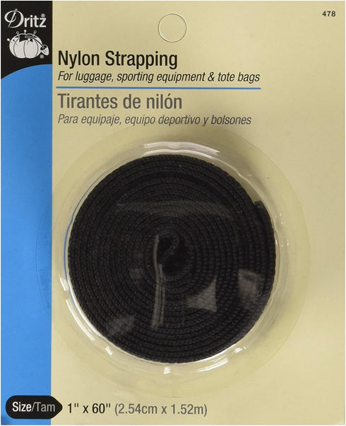 Dritz 1" Nylon Belting for Straps and Handles, 60" Long, Black...