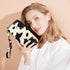 Cow Print Wallets for Women Cowhide Western Highland Purse Moteher's Day Gifts Ladies Zip Around Card Holder with Cluth Wristlet Strap (Brown cow)...