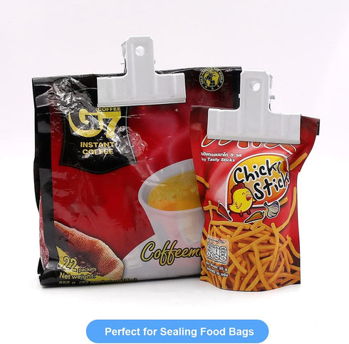 Coideal White Bull Clips Thickened - 10 Pack 3 Inch Long Large Metal Binder Paper Clips Clamps for Food Bags, Office & Home Kitchen (77 mm)...