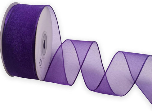 Purple Sheer Organza Ribbon Wired Edge 1-1/2 Inch X 25 Yards for Gift Package Wrapping,Wedding,Party Decoration...
