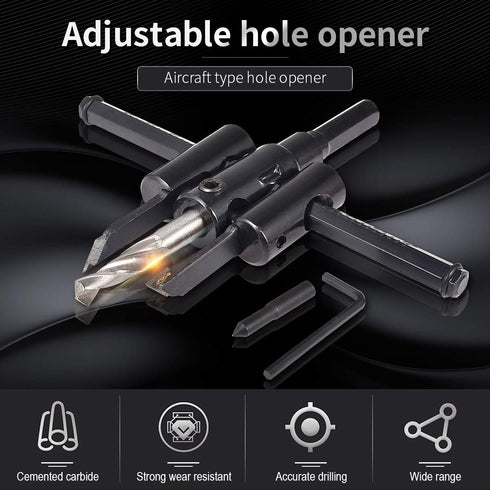 KATUR 30mm to 120mm Adjustable Circle Hole Cutter Saw Kit, Wood Drywall Drill Bit Saw Round Cutting, Woodworking Twist Hole DIY Tools (30-120mm)...